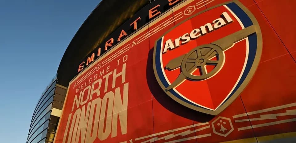 Emirates Stadium with Arsenal logo and signage