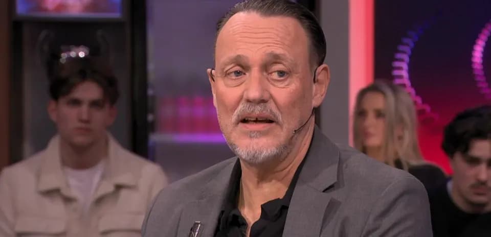 Man speaking during a talk show segment