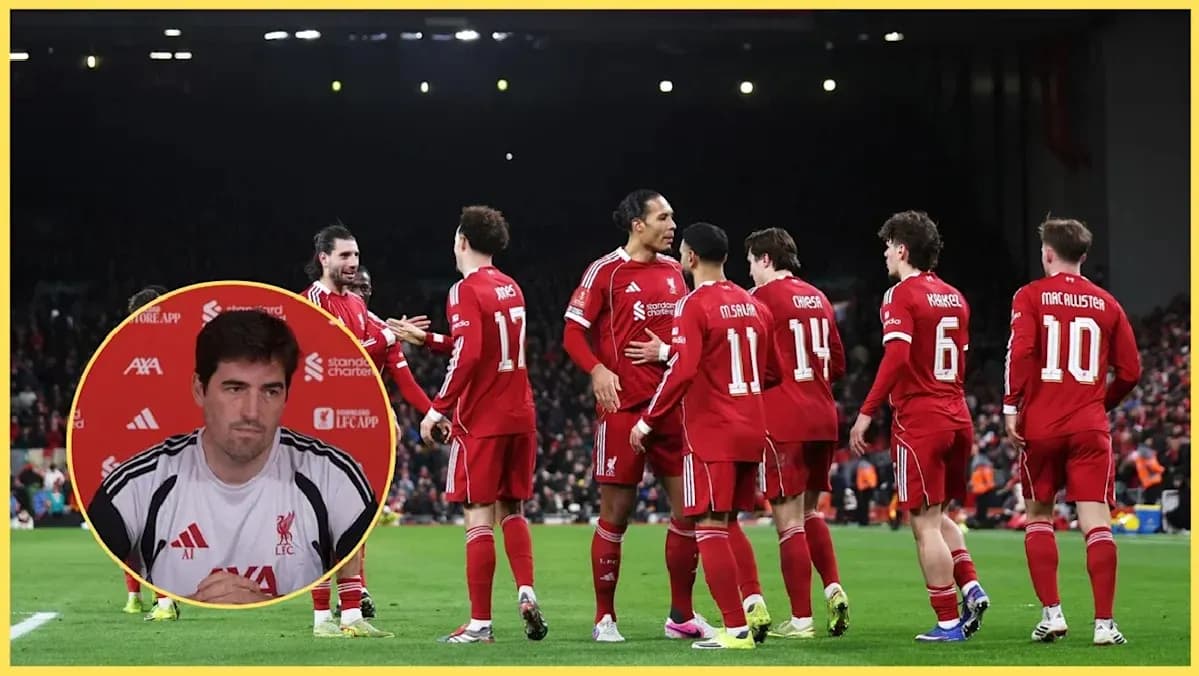 Liverpool players celebrating during a match