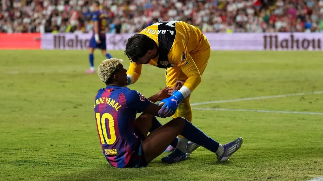 Barcelona oyunçusu Amine Yamalın zədələnməsi