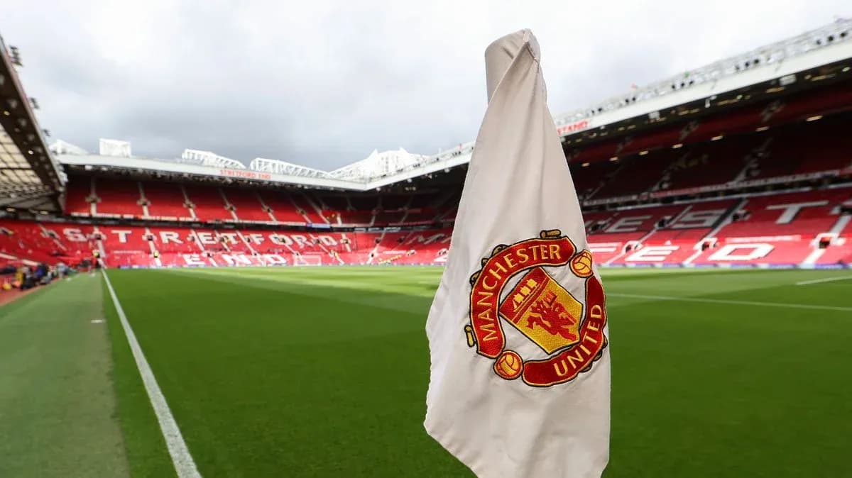 Manchester United corner flag at Old Trafford stadium