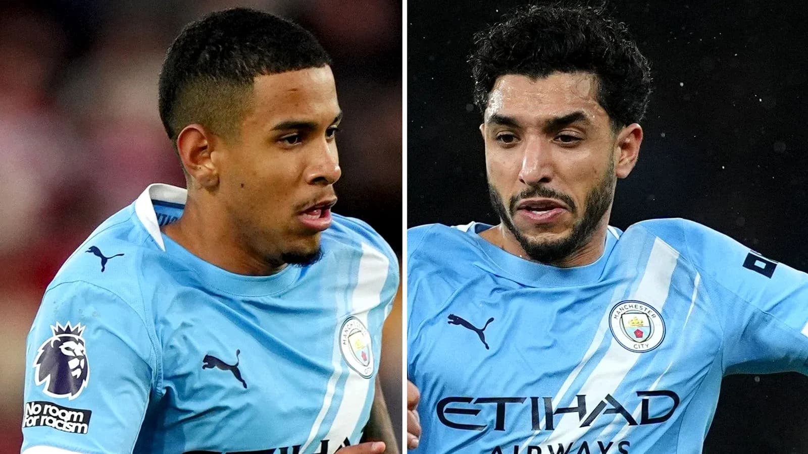 İki futbolçu Manchester City formasında oyun zamanı