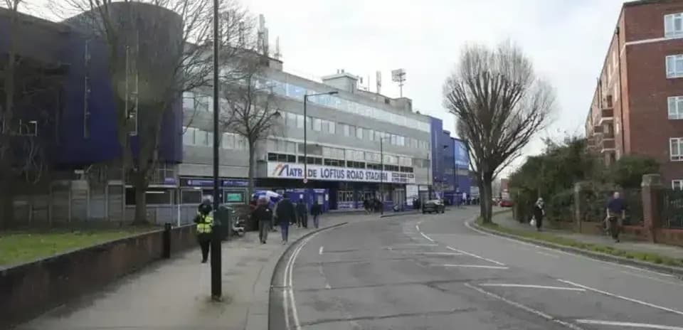 Loftus Road Stadium exterior with street view