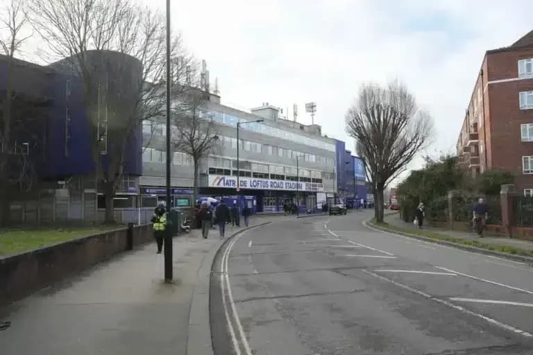 Loftus Road Stadium exterior with street view