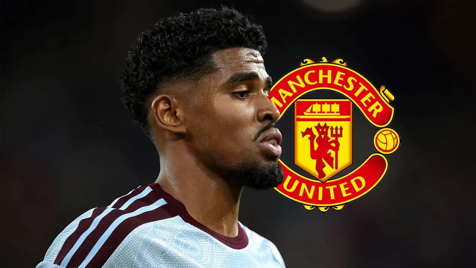 Futbolçu Manchester United logosu ilə profil görünüşü