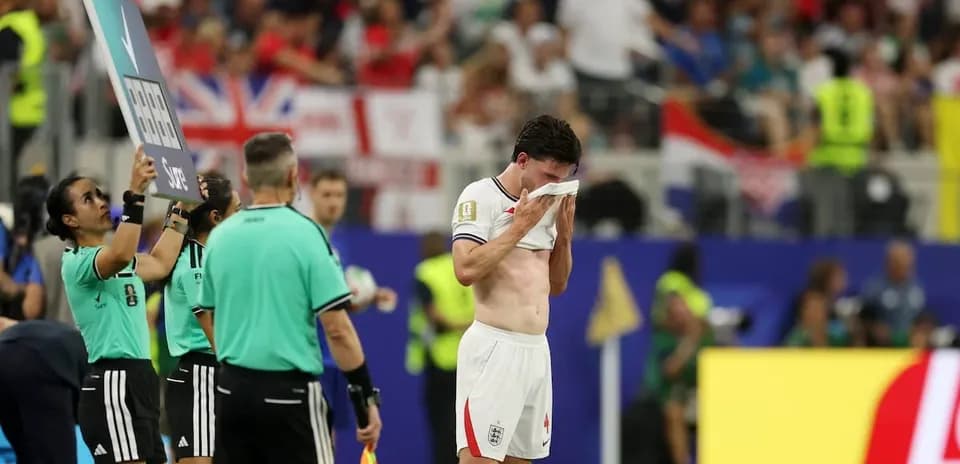 Player wiping face during substitution in match