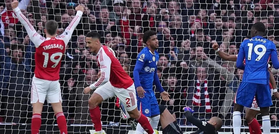 Arsenal-Çelsi matçında qol sevinci