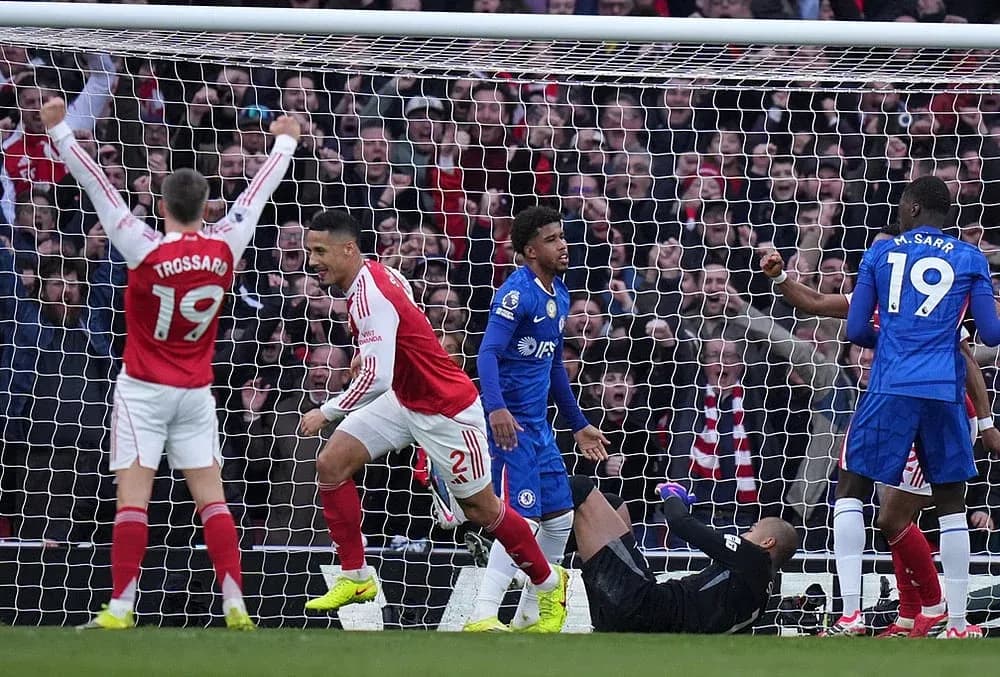 Arsenal-Çelsi matçında qol sevinci