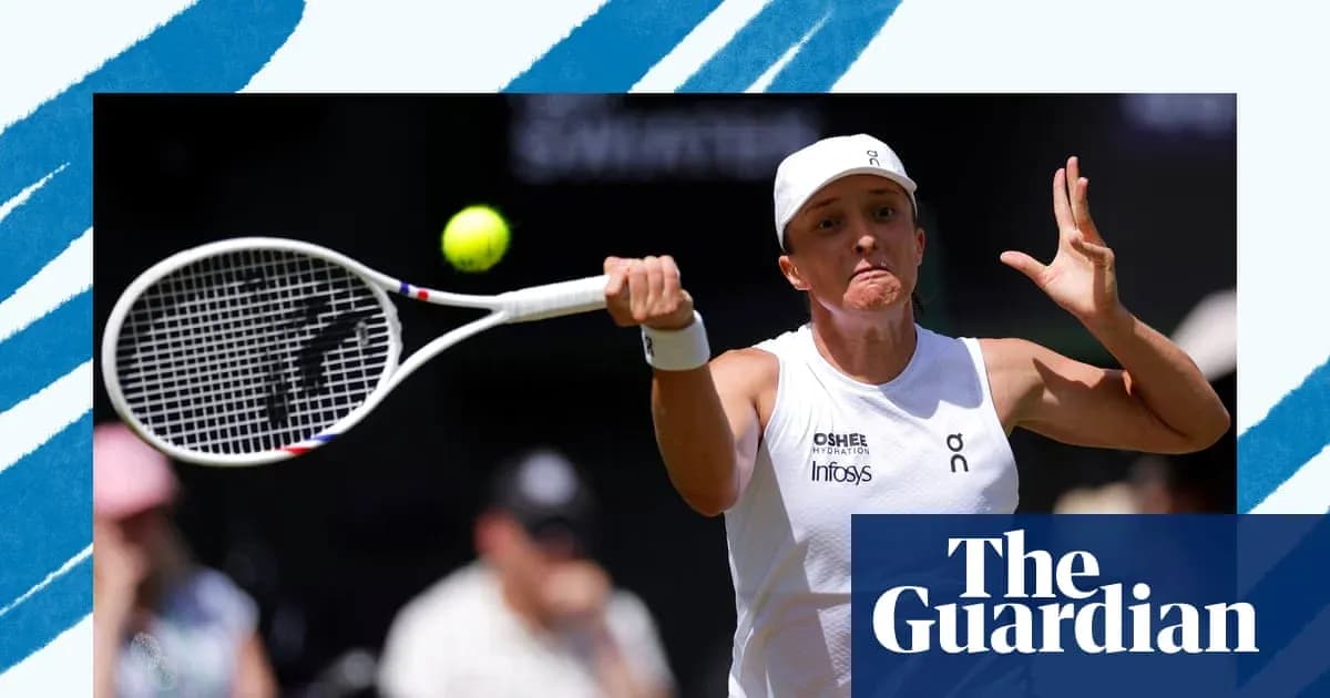 Tennis player hitting a ball during a match