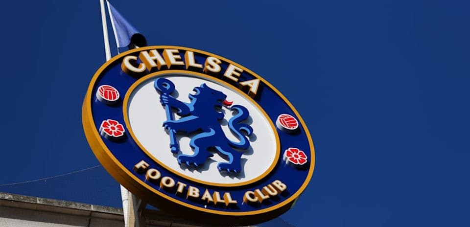 Chelsea Football Club logo against clear blue sky