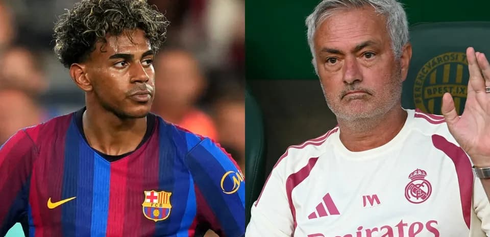 Barcelona player and coach on opposing sides