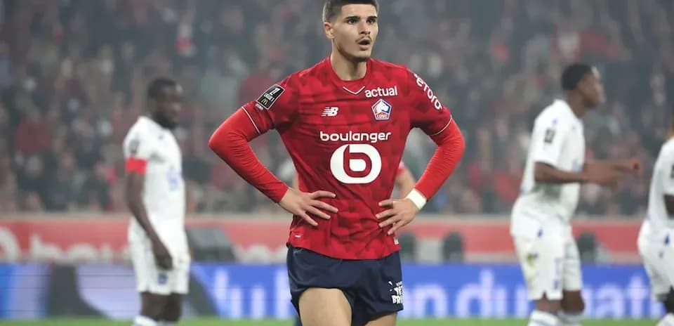 Lille player on field during match against opponents