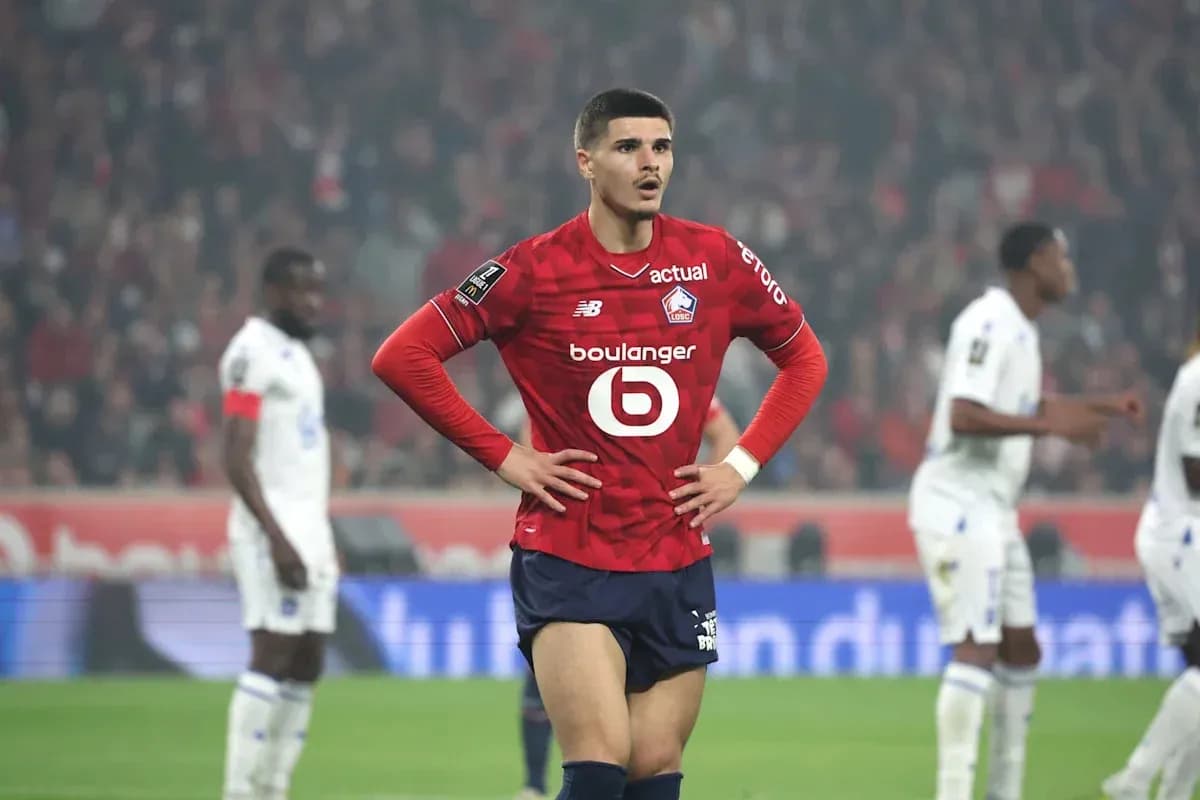 Lille player on field during match against opponents