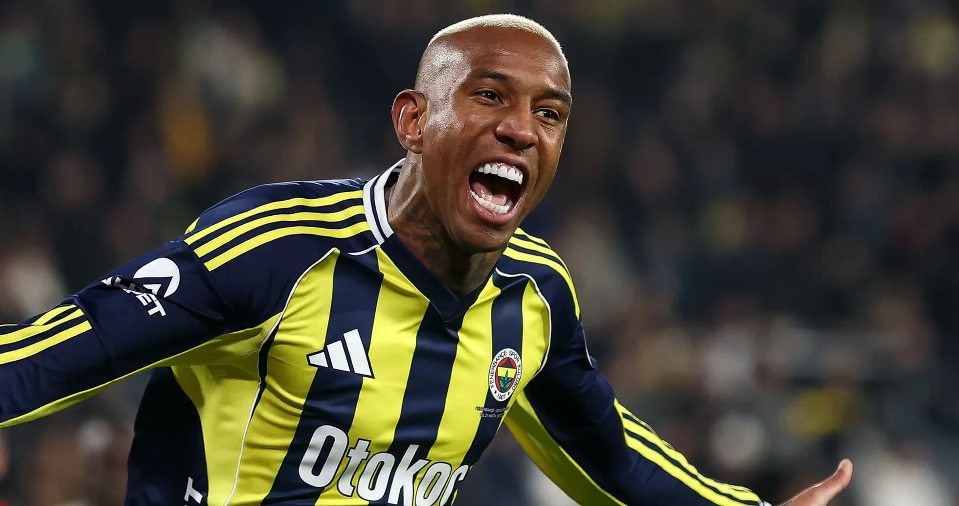 Fenerbahçe player celebrating a goal passionately