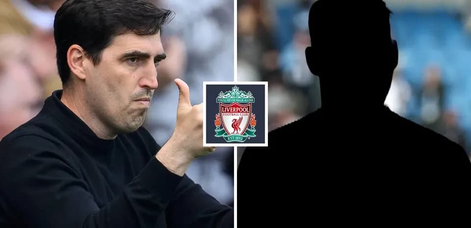 Manager gesturing during match, Liverpool logo displayed