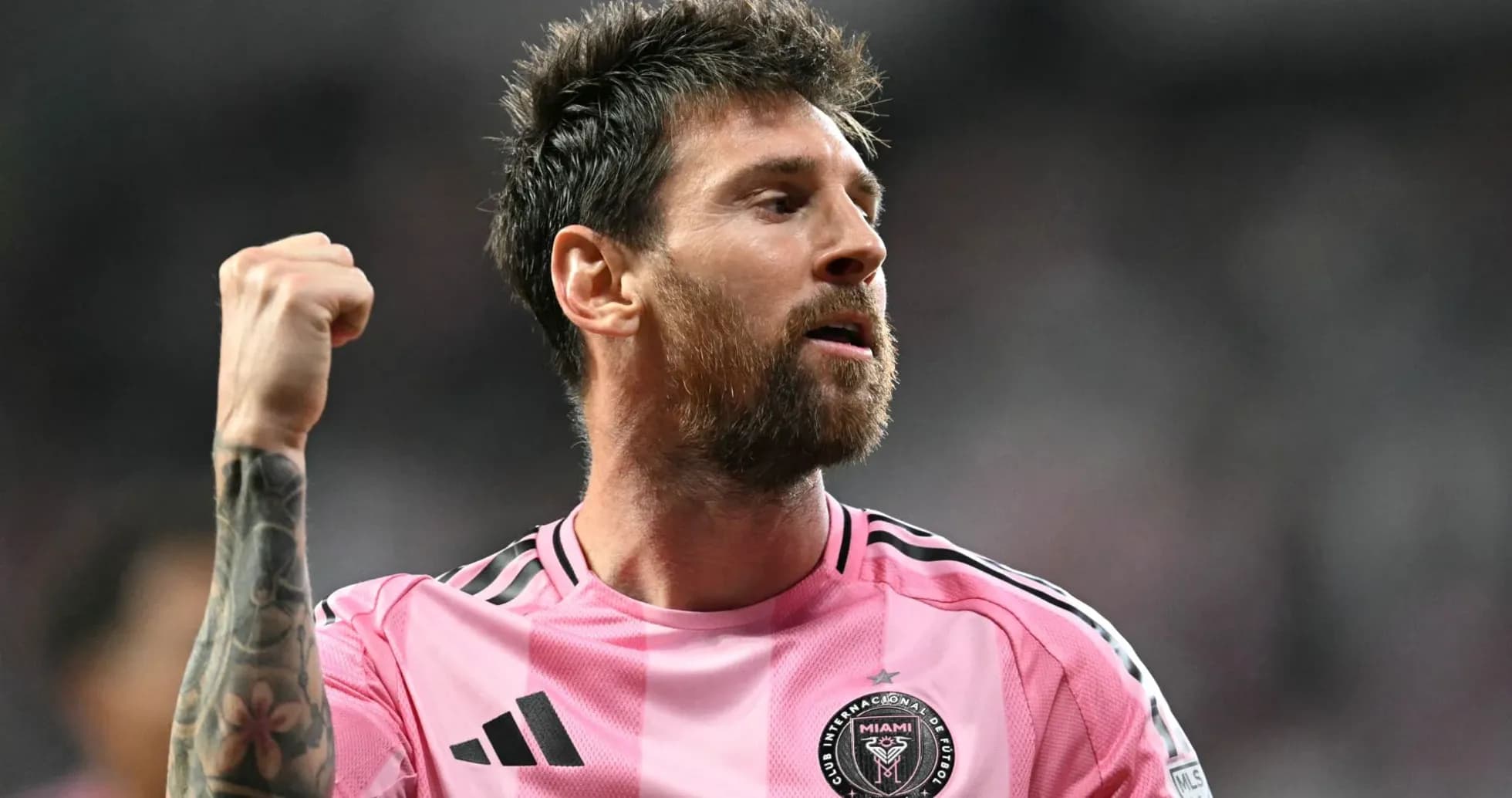 Lionel Messi celebrating during a match for Inter Miami