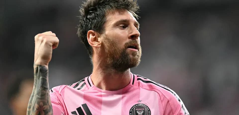 Lionel Messi celebrating during a match for Inter Miami