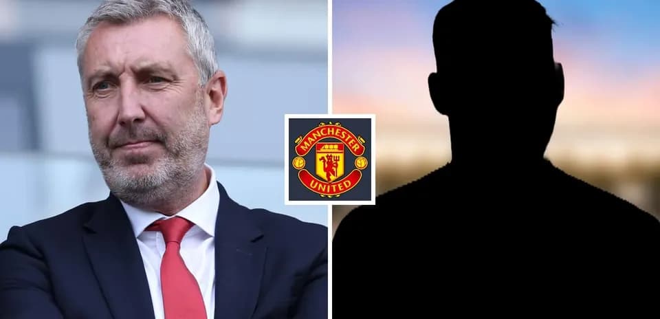 Men's football manager with Manchester United logo