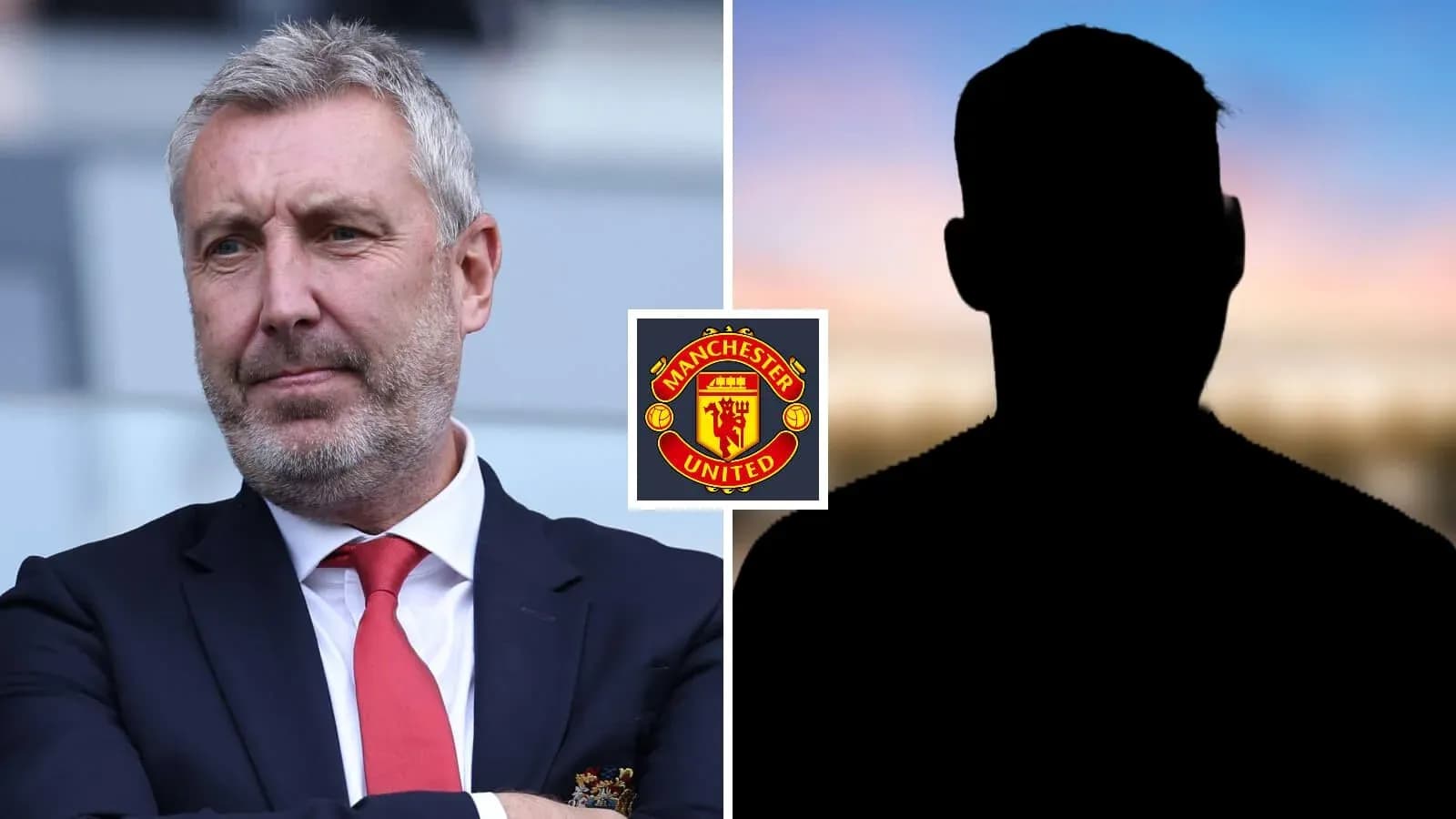 Men's football manager with Manchester United logo
