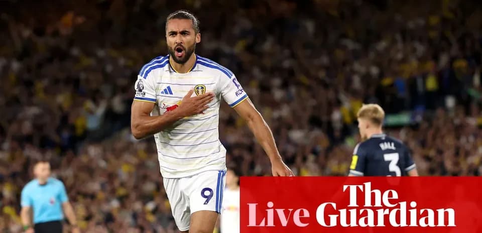 Leeds United player celebrating after scoring goal