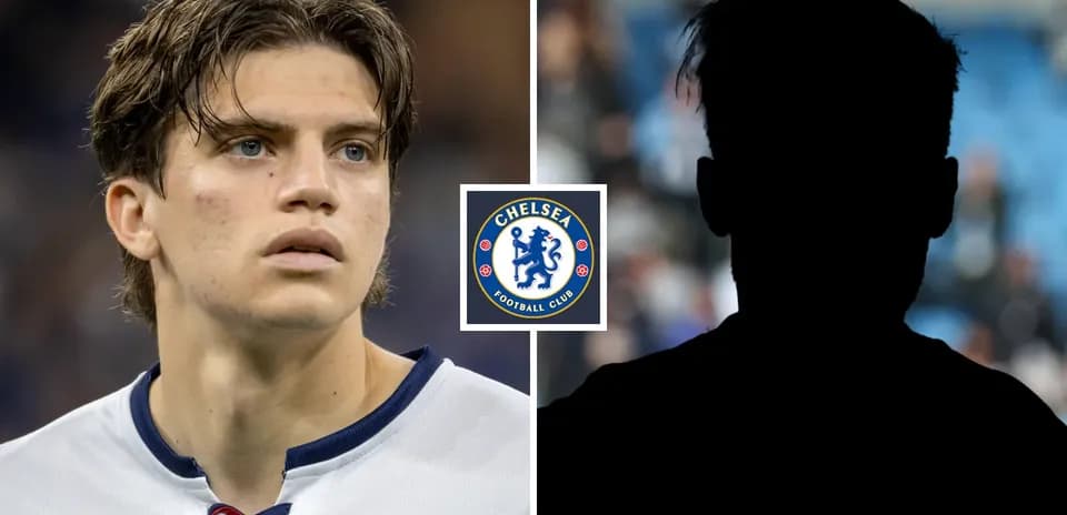 Young player with Chelsea logo in background