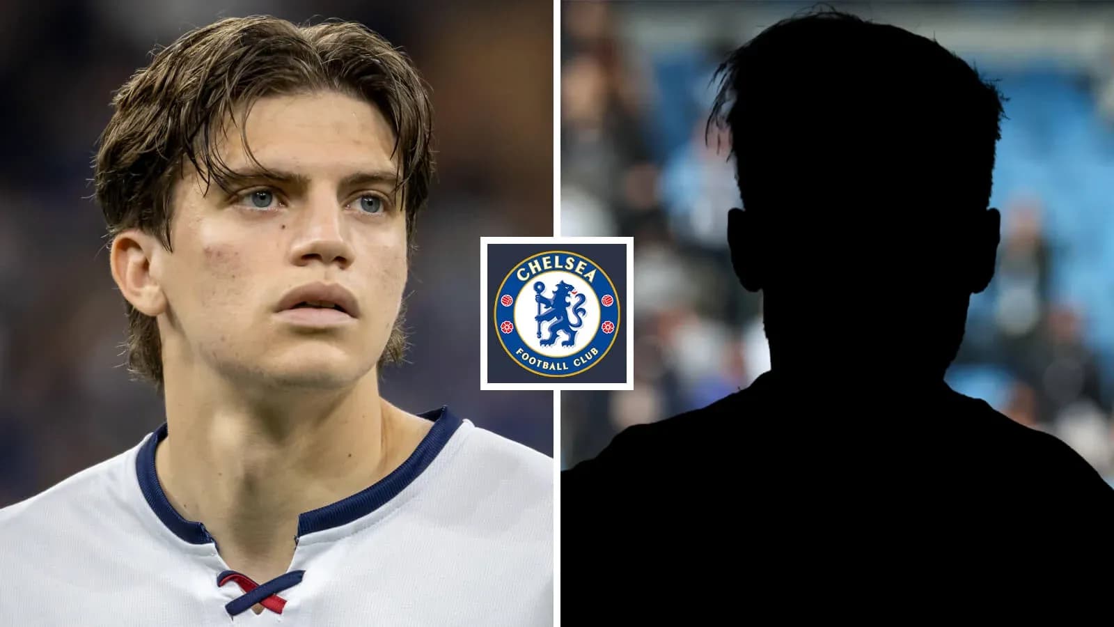Young player with Chelsea logo in background