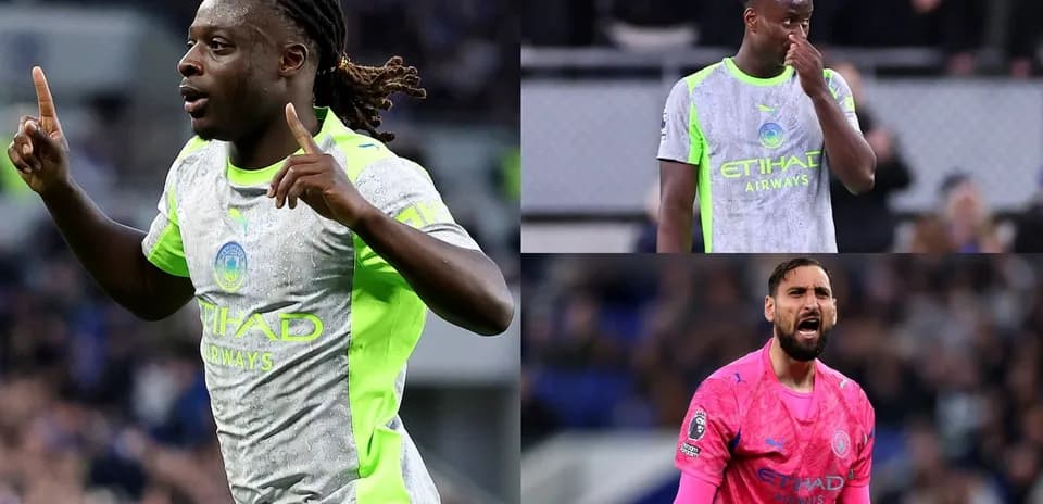 Three Manchester City players during a match