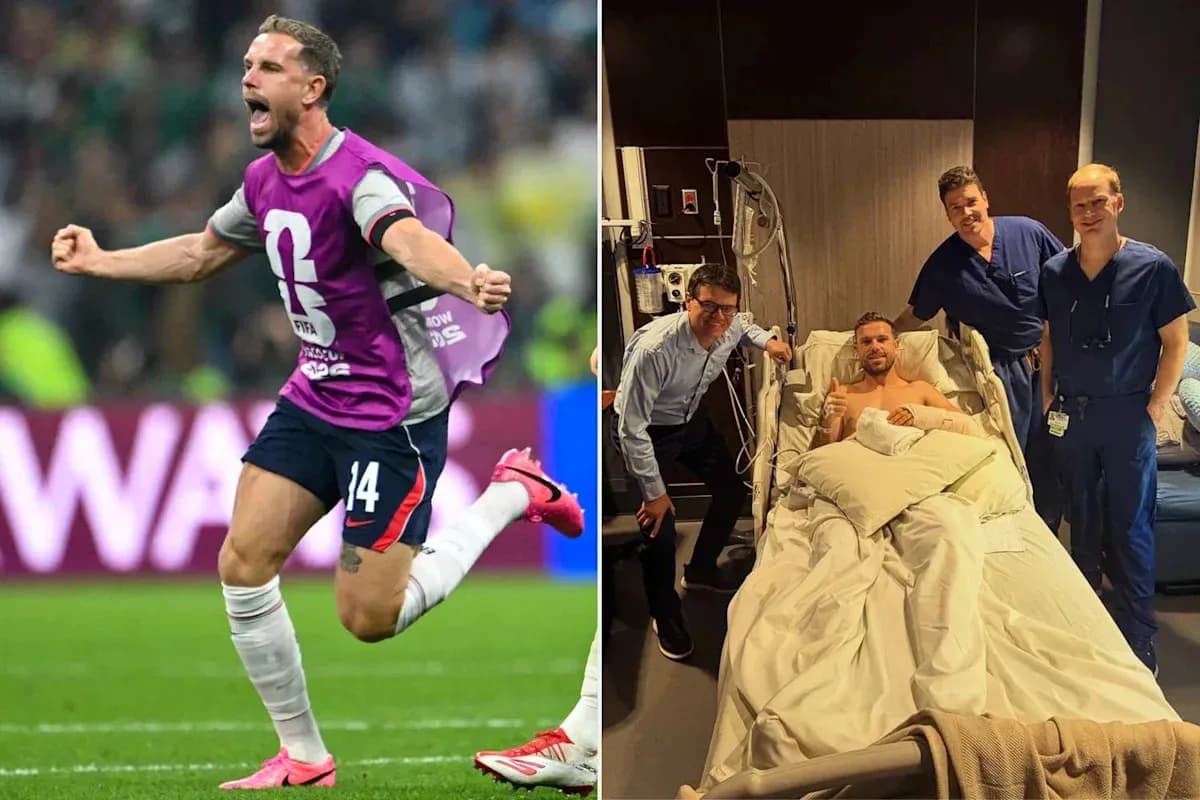 Player celebrating a goal and in hospital with doctors