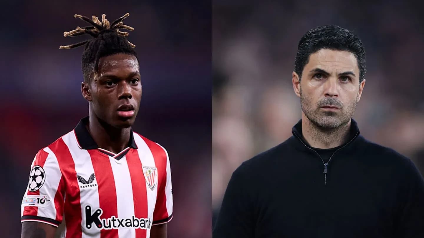 Athletic Bilbao player and coach in split image
