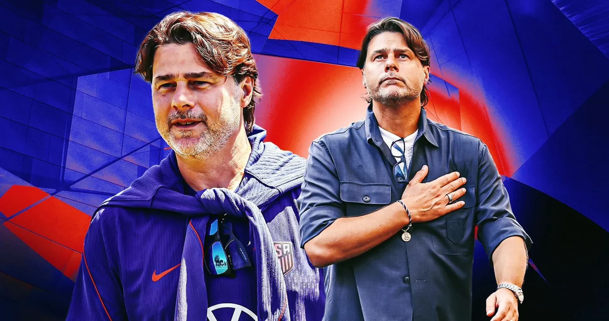 Coach wearing team colors with a thoughtful expression
