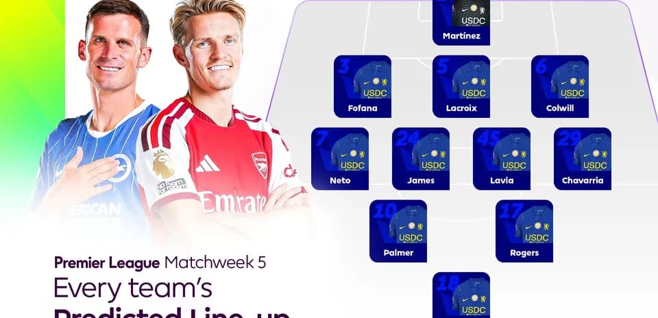 Premier League predicted line-up for Matchweek 5