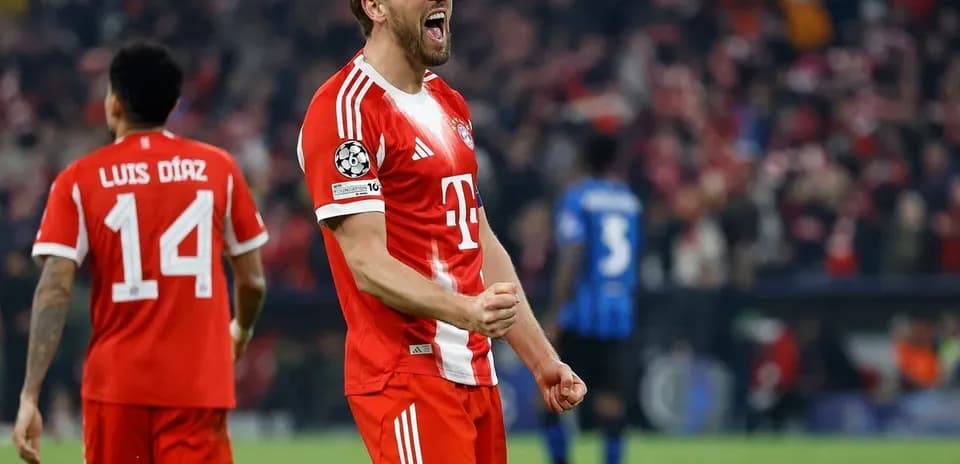 Harry Kane celebrating during Bayern Munich match