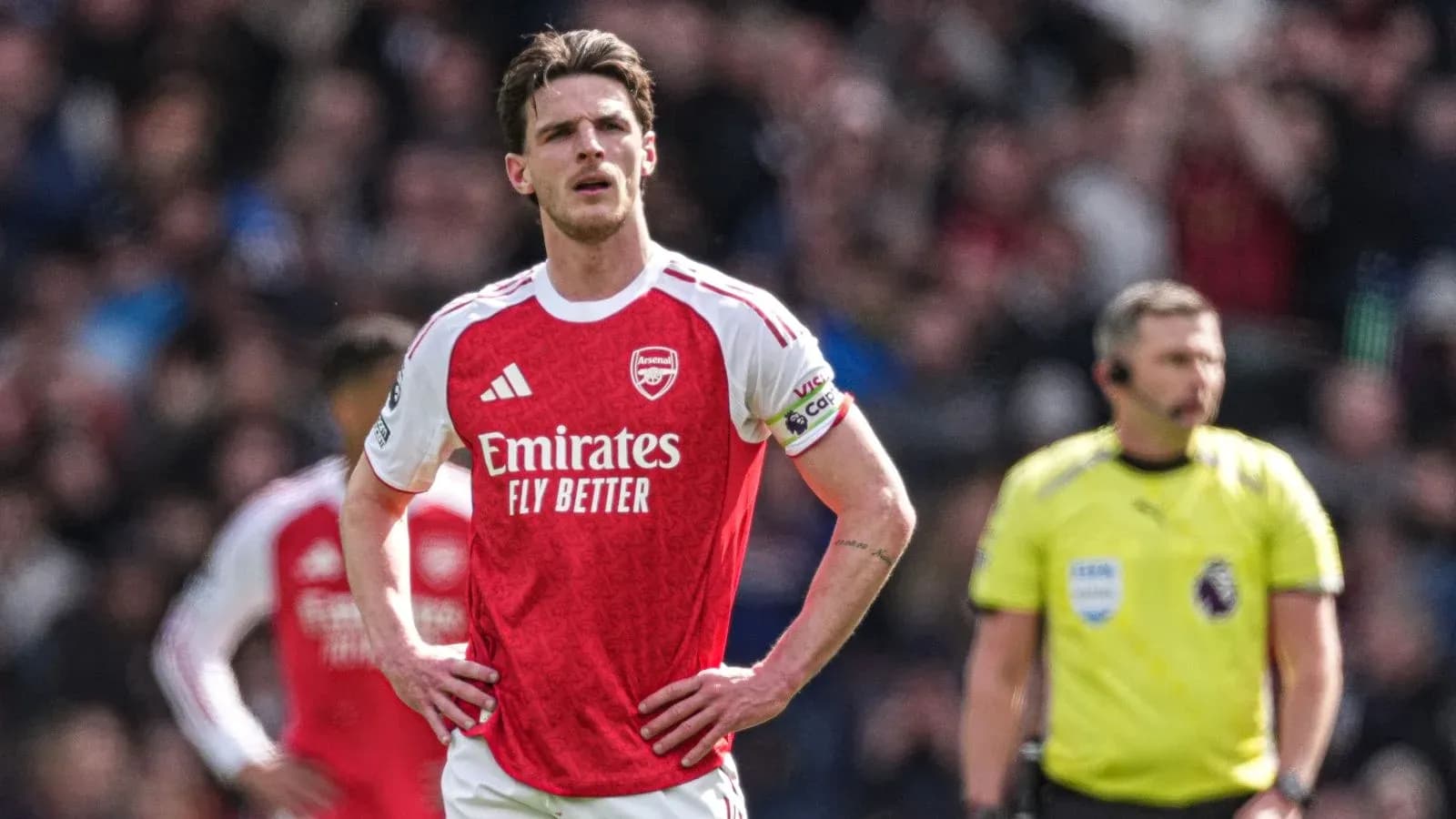 Arsenal player looking disappointed during match