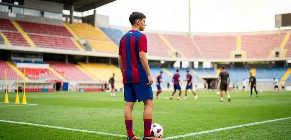 Player preparing to take a corner kick during training