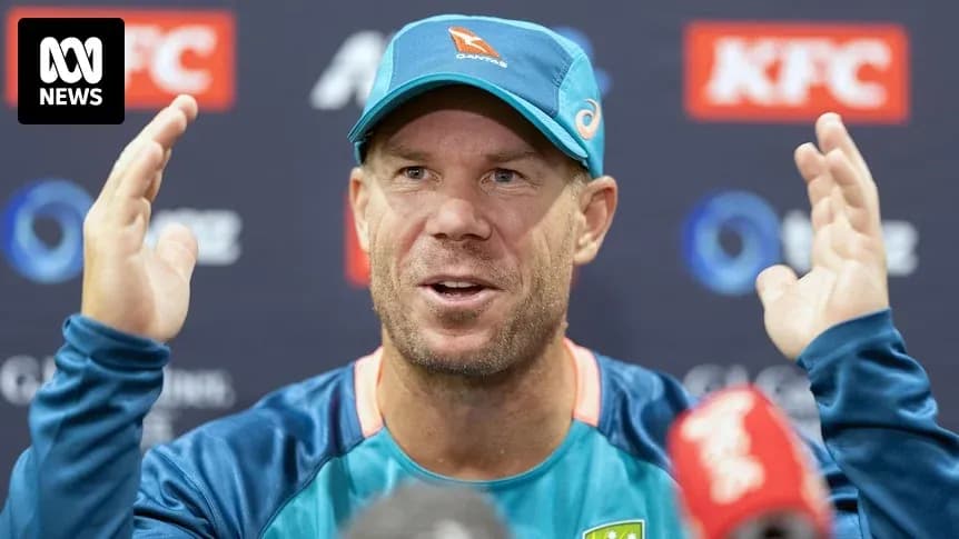 Cricketer speaking at press conference with gestures