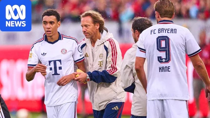 Bayern Munich players and coach on the sidelines