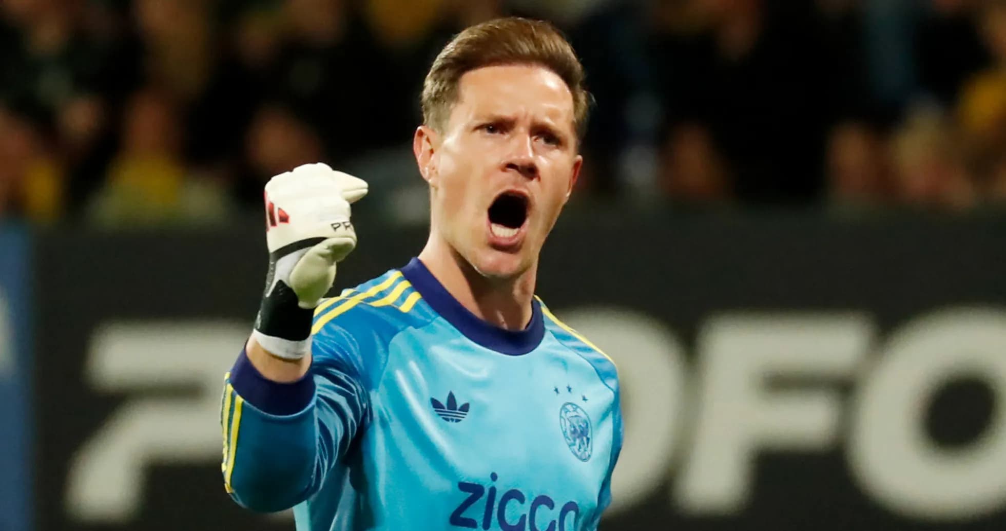 Goalkeeper celebrating a save during a match