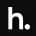 Logo of h. on black background