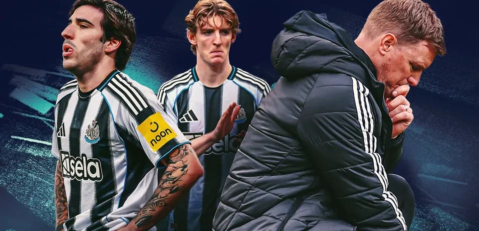 Newcastle players and coach during match moments