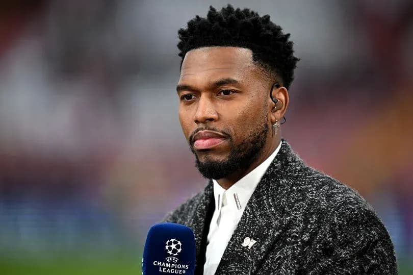 Sportscaster speaking into microphone before match