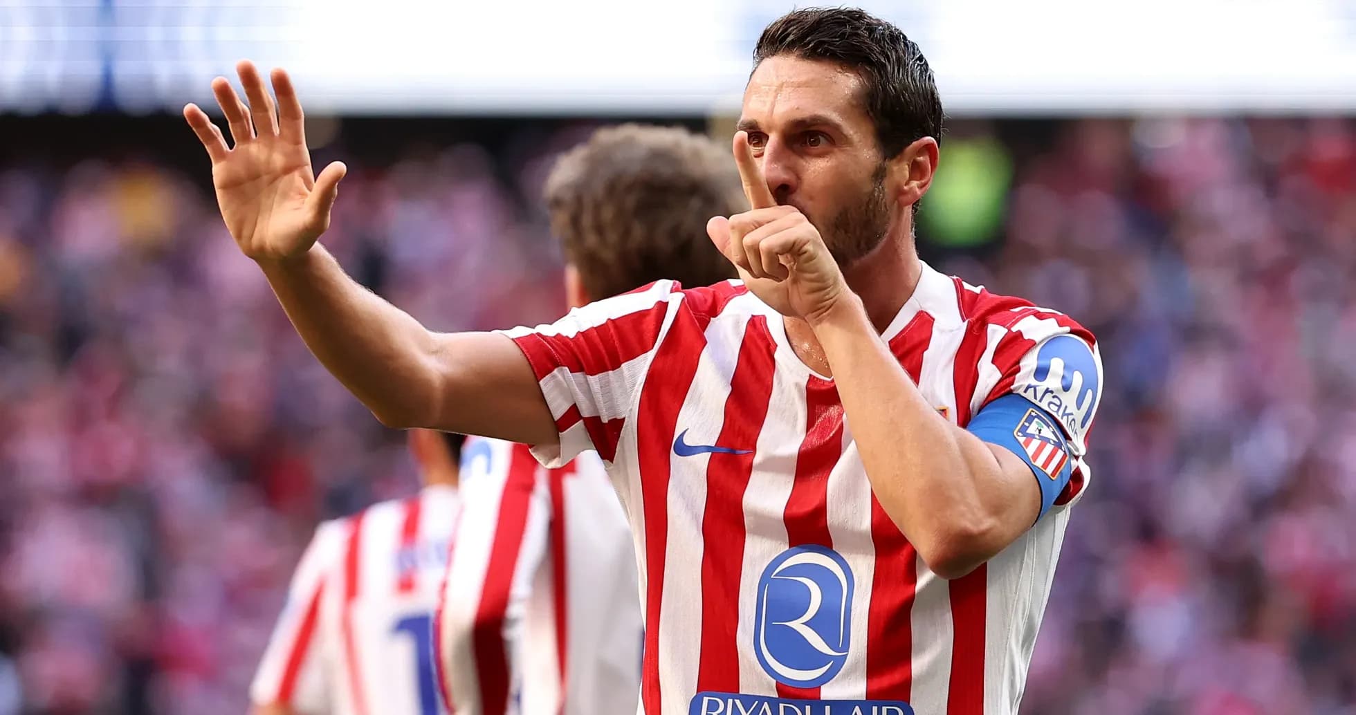 Atletiko Madrid oyunçusu sevinir