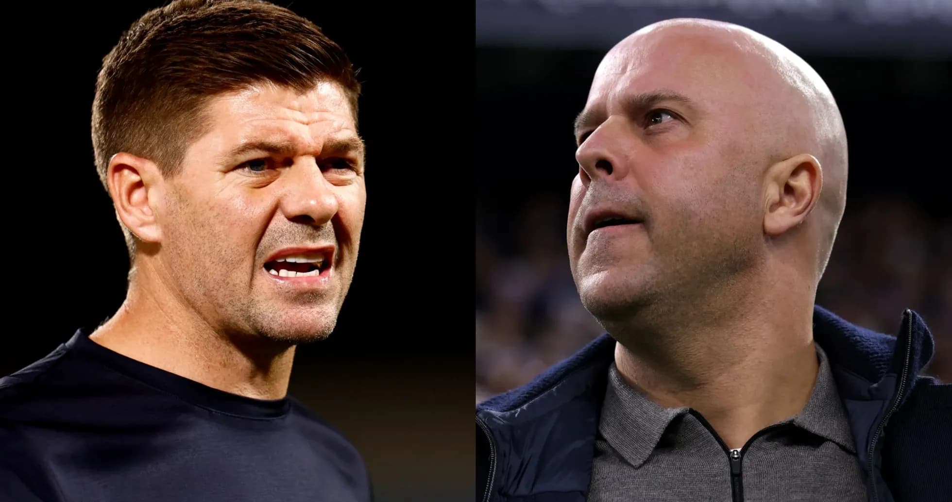 Two football managers in intense discussion