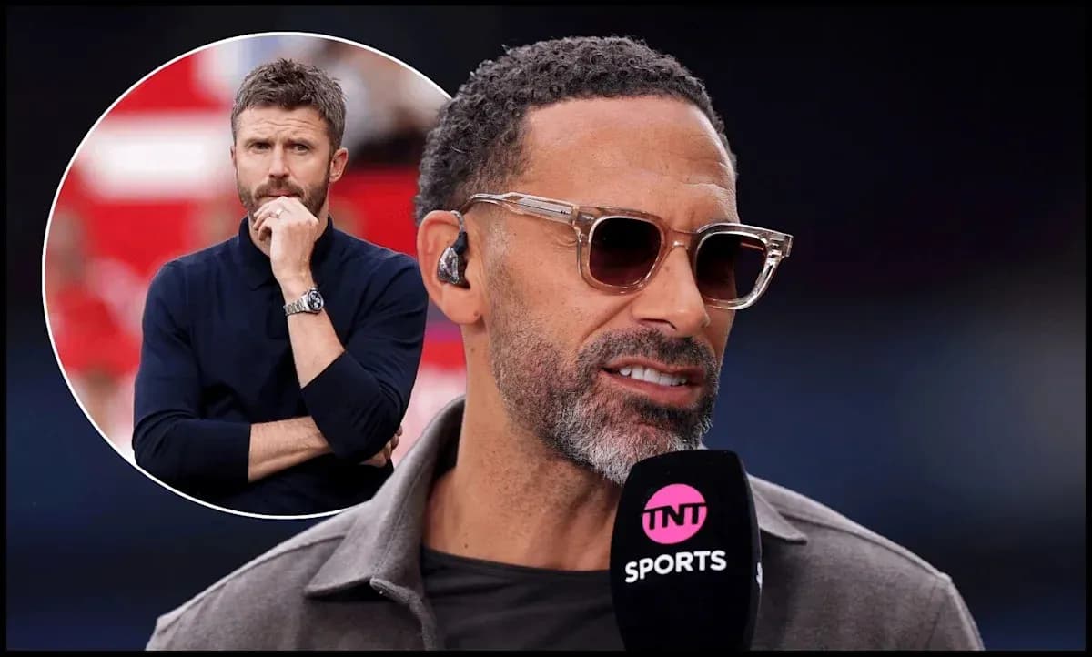 Analyst speaking during sports broadcast with inset image
