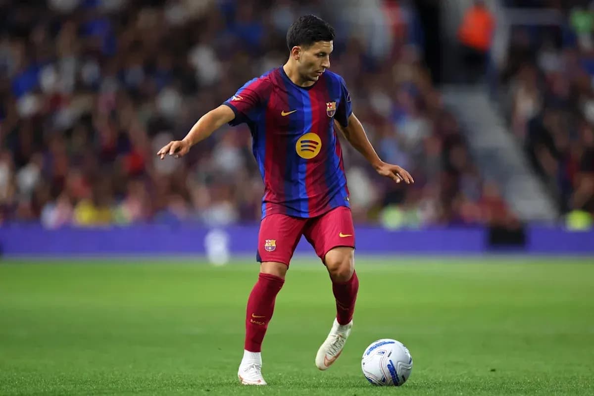 Barcelona player controlling ball during match