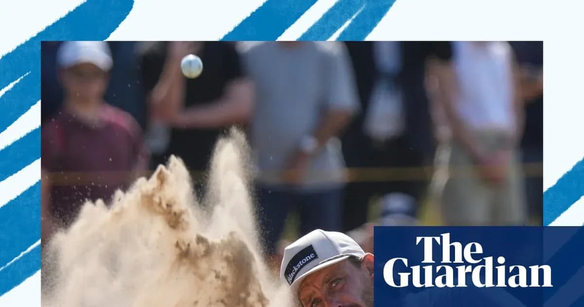 Golfer hitting sand shot during tournament