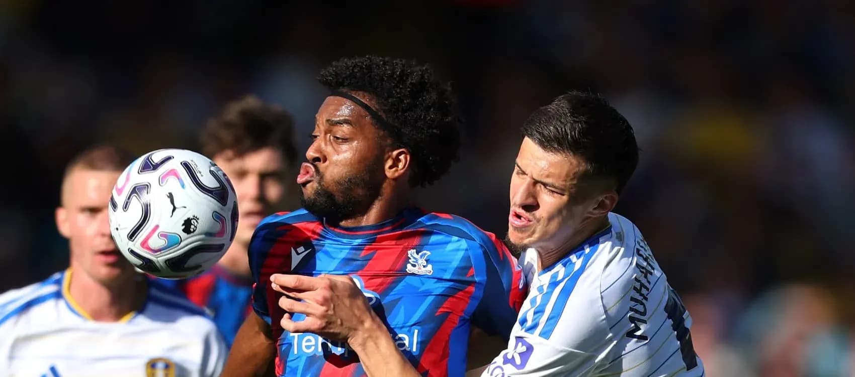 Crystal Palace player competing for the ball