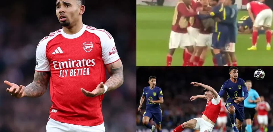 Arsenal player reacting during match with teammates