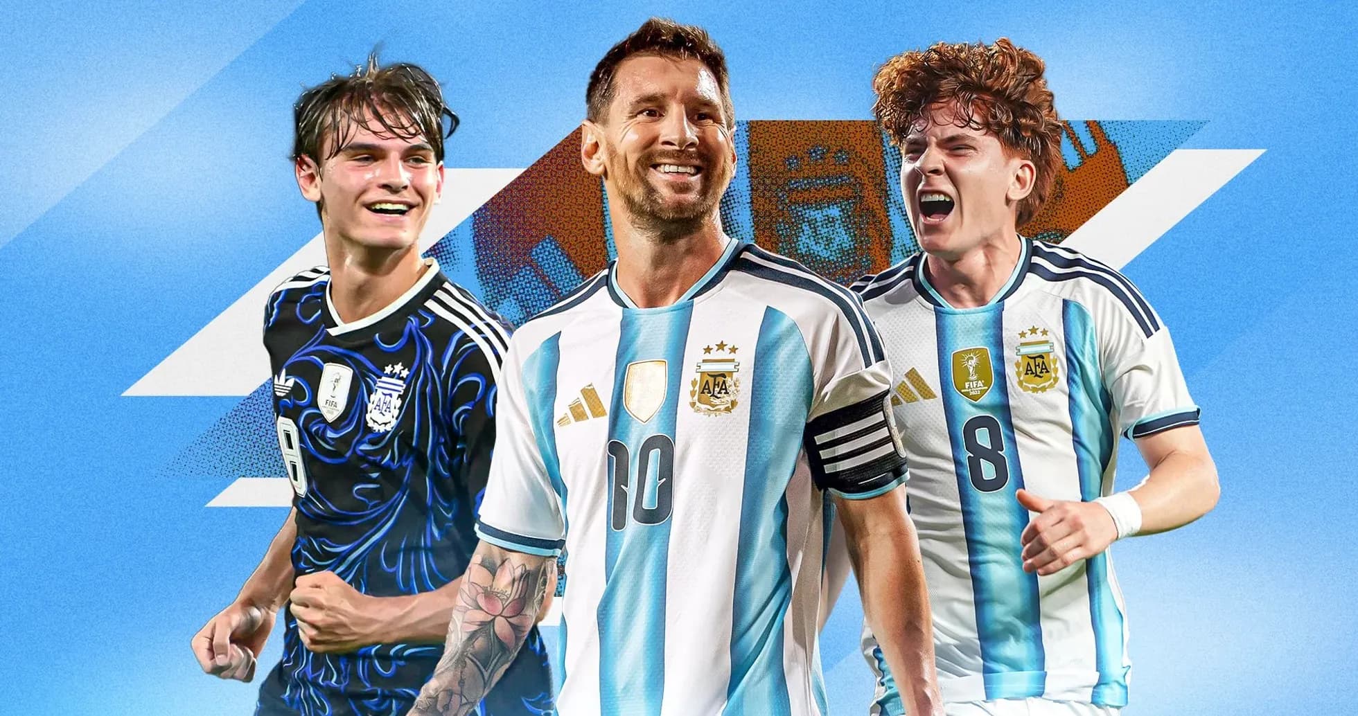 Üç futbolçunun Argentina formasında portreti