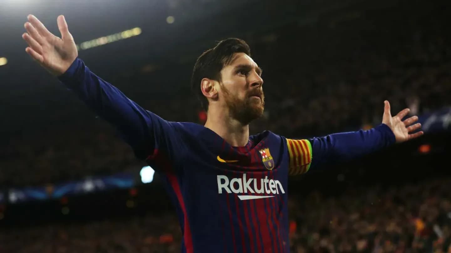 Futbolçu Messi, qol qeyd edərək əllərini açıb