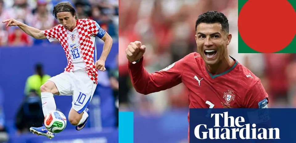 Luka Modrić and Cristiano Ronaldo during match action